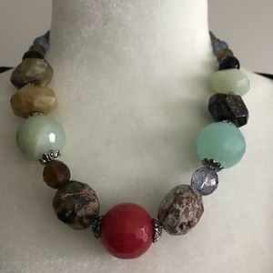 Beaded stone necklace